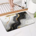 thumbnail image 4 of Black Marble Gold Wave Pattern Bathroom Rugs Mat,Non Slip Microfiber Bathroom Rug,Rubber Backing,Soft Bathroom Mats for Bathroom Floor,Tub and Shower,17x27in(43x68cm), 4 of 5
