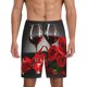 thumbnail image 1 of Fotbe Red Wine Rose Pantalones Cortos de Pijama para Hombre, Ropa de Dormir, Pantalones de Pijama Cortos para Hombre-X-Large, 1 of 6