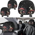 thumbnail image 4 of Garronmavis Mushroom Print Car Seat Covers Full Set Easy Installation Accessories Auto with Cars Headrest Protectors+Wristlet Keychain+Auto Cup Coaster+Handbrake Gear+Shift Knob Cover, 4 of 7