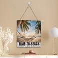 thumbnail image 4 of Beach Palm Tree Decor Tropical Wall Decor Beach House Wall Decor Hammock Time To Beach Wooden Sign MDF Hanging Wood Plaques for Home Office Funny Bathroom Decor 12x12 Inch, 4 of 8