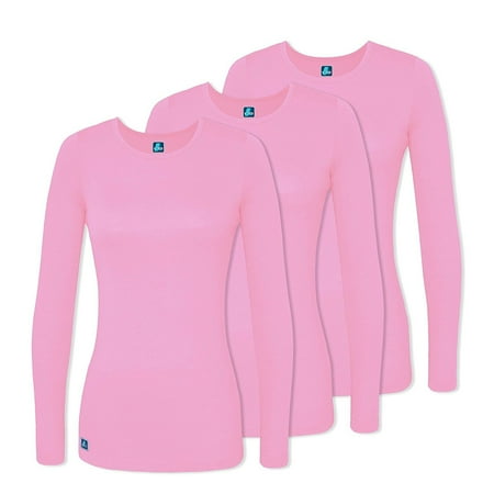 

ADAR UNIFORMS 3 Pack Women s Comfort Long Sleeve T-Shirt/Underscrub Tee - 2903 - Sherbet - M
