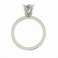 thumbnail image 2 of 2C Round Cut Simulated Diamond Womens Solitaite With Accents Valentine Special Ring 14K White Gold Plated Silver, 2 of 3