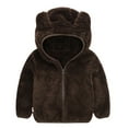 thumbnail image 2 of Godderr Boys Girls Warm Winter Fleece Coat for Kids Toddle，9M-5Y Newborn Thick Overcoat Ears Hooded Solid Color Baby Fleece Jacket, 2 of 7