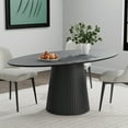 thumbnail image 3 of MAYEERTY 67x33.5x30 Modern Oval Dining Table for 6, Mid-Century Kitchen Table for Dining Room Kitchen, Black, 3 of 10