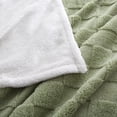 thumbnail image 5 of Fleece Queen Blanket for Sofa - Soft Lightweight Plush Cozy Fuzzy Microfiber Checkered Warm Blanket, 70x80 inches, Green, 5 of 7