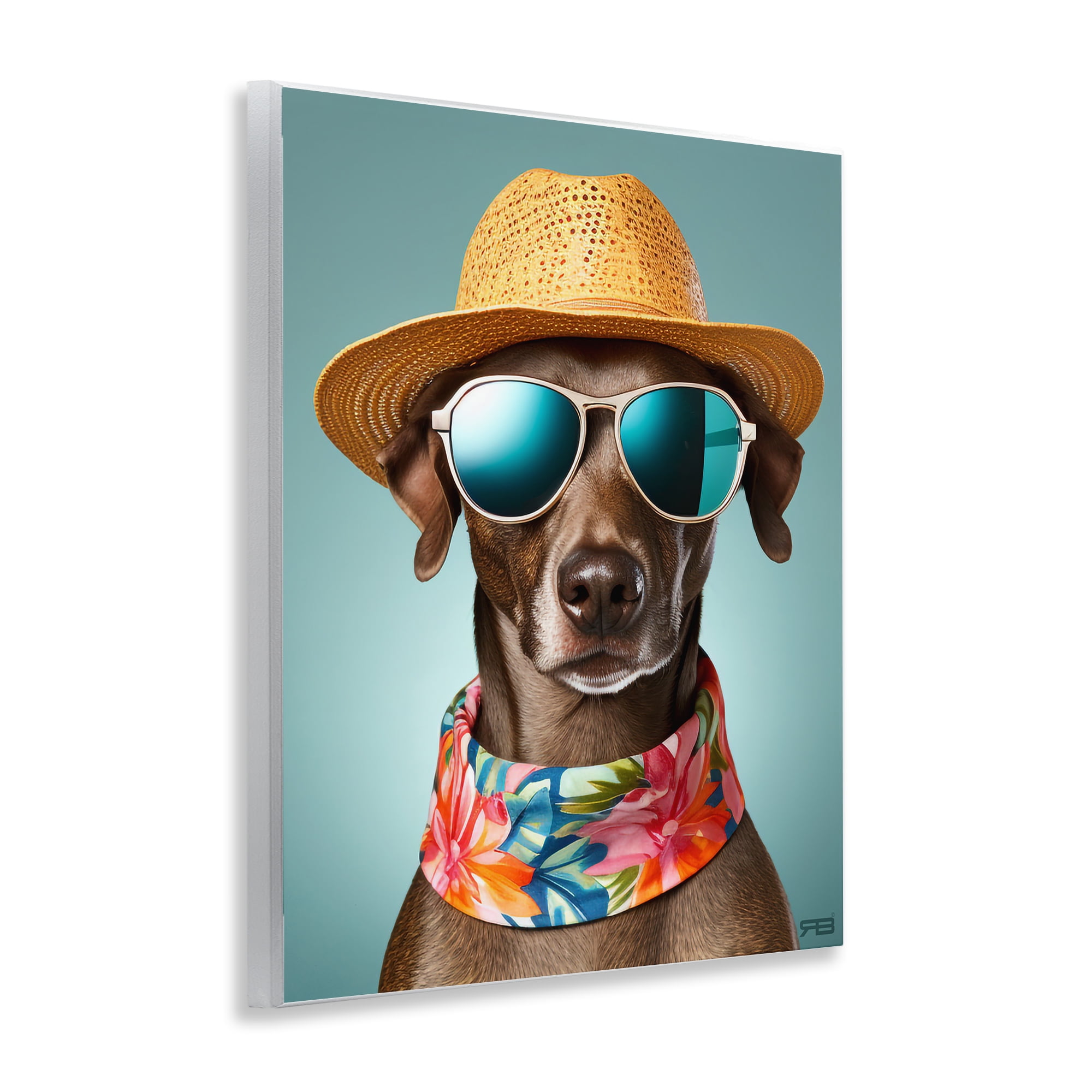 Stupell Industries Beach Ready Pup Animals & Insects Painting Unframed Art Print Wall Art, 11 x 14