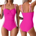 thumbnail image 2 of Women 1 Pc Swimsuit Ladies Sports Swimwear Ruched Swimming Suit Female Push Up Bathing Suit for Beachwear Royal Blue XXL, 2 of 4