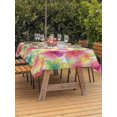 thumbnail image 3 of Outdoor Tablecloth with Umbrella Hole for Patio/Picnic/Party/Camping, Colorful Spring Floral Waterproof Table Cloth Rectangle Table Cover Washable, Elegant Pastoral Watercolor Flowers (54"x 80"), 3 of 8