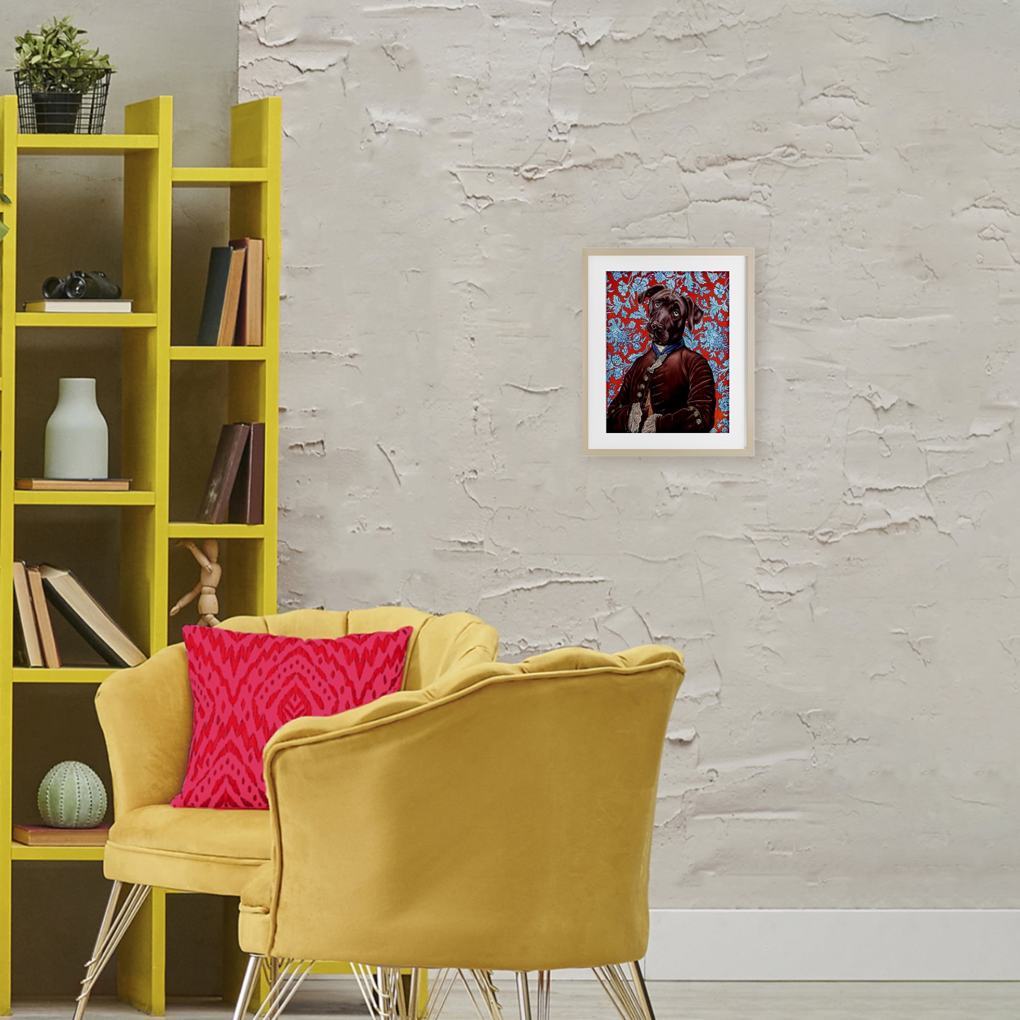 Stupell Industries Charming Labrador Composition Birch Framed Print Under Glass, design by Jane R. Talton