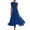 Blue #1, variant on Draped Neck Midi Dress for Women Sleeveless Cinched Waist Pleated Dresses Summer Wedding Guest Party Cocktail Dresses, 2XL