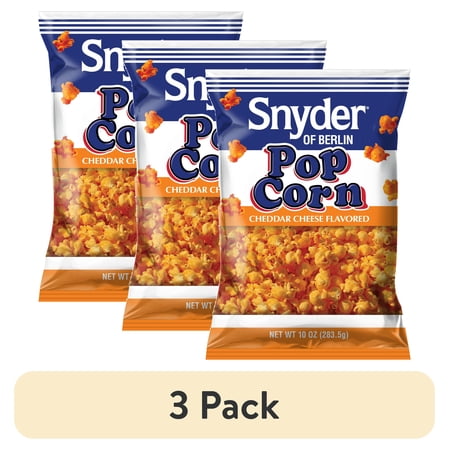 (3 pack) Snyder of Berlin Cheddar Cheese Popcorn, 10 oz Bag