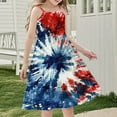 thumbnail image 2 of FamilyThread FamilyThread Girls Summer 4th Of July Dresses with Ruffle Short Sleeve Casual A-Line Swing Twirly School Sundress For 5-14Y, 2 of 7