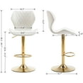 thumbnail image 2 of EALSON Velvet Bar Stools Set of 4 Counter Height Barstools with Back Swivel Bar Chairs with Gold Base Modern Adjustable Kitchen Island Stools for Home Bar/Dining Room, Cream, 2 of 14