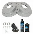 thumbnail image 2 of TRQ Rotor & Brake Pad Ceramic Performance Drilled Slotted Rear Kit w/Chemicals BKA17692 Fits select: 2006-2010 CHEVROLET IMPALA, 2006-2007 CHEVROLET MONTE CARLO, 2 of 8