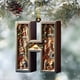 thumbnail image 4 of Adornos de árbol de Navidad de 26 letras - Decoraciones acrílicas personalizadas con gorros de Papá Noel, de una pieza, 4 of 7