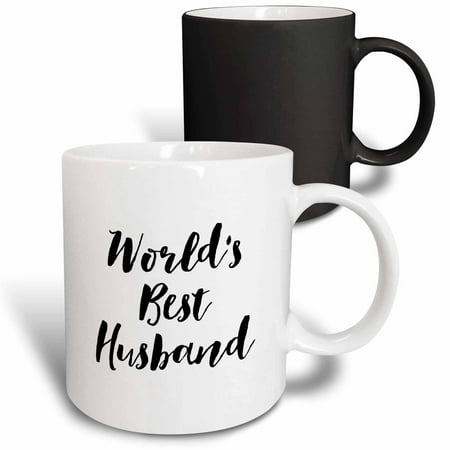 

3dRose Phrase - Worlds Best Husband - Magic Transforming Mug 11-ounce