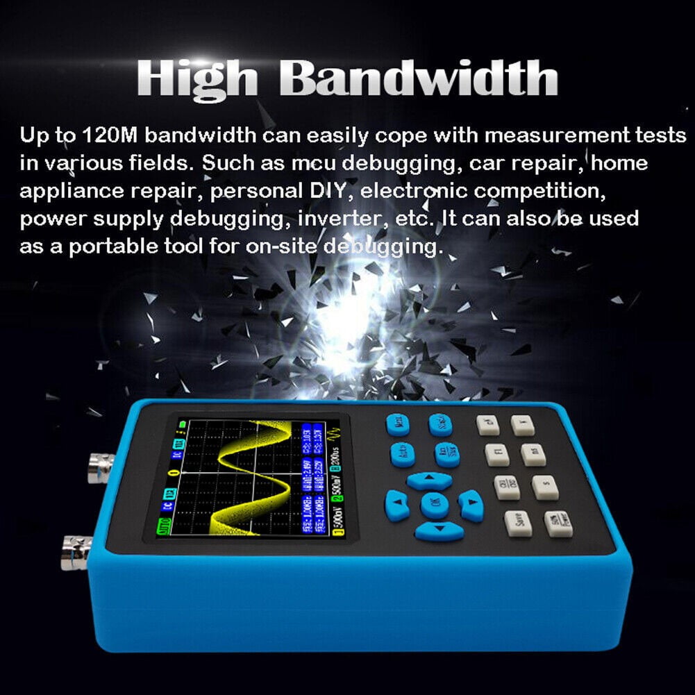 Portable DSO2512G 120M Bandwidth Dual Channel Oscilloscope +FPGA+ADC