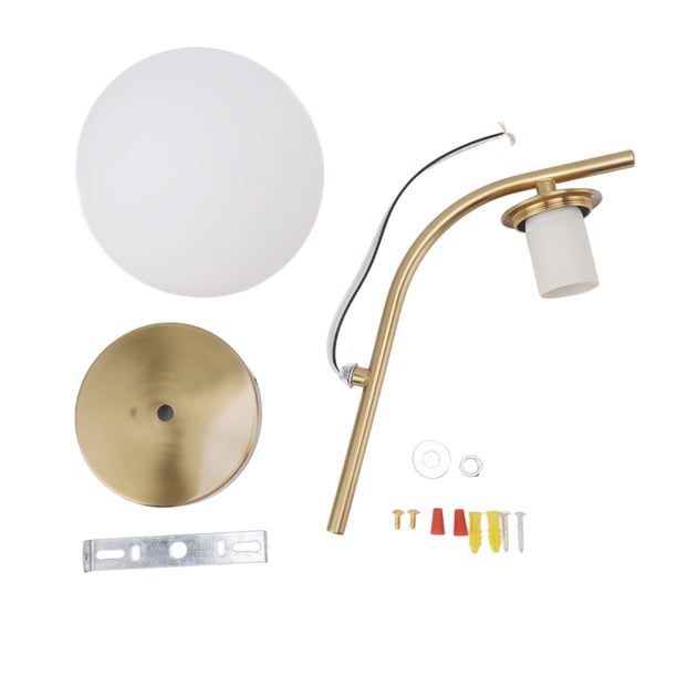 Aplique de pared de vidrio para interiores, dorado, E27, E26, portalámparas de pared, 85-265 V, para dormitorio