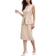 thumbnail image 4 of Conjunto de falda de 2 piezas Inspire Chic para mujeres, conjunto de trabajo de verano, chaleco sin mangas y falda recta, color beige, 4 of 6