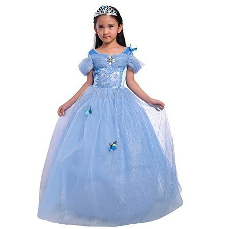 Dressy Daisy Girls' Princess Cinderella Costume Princess Dress Halloween Fancy Dress Up Size 6X / 8