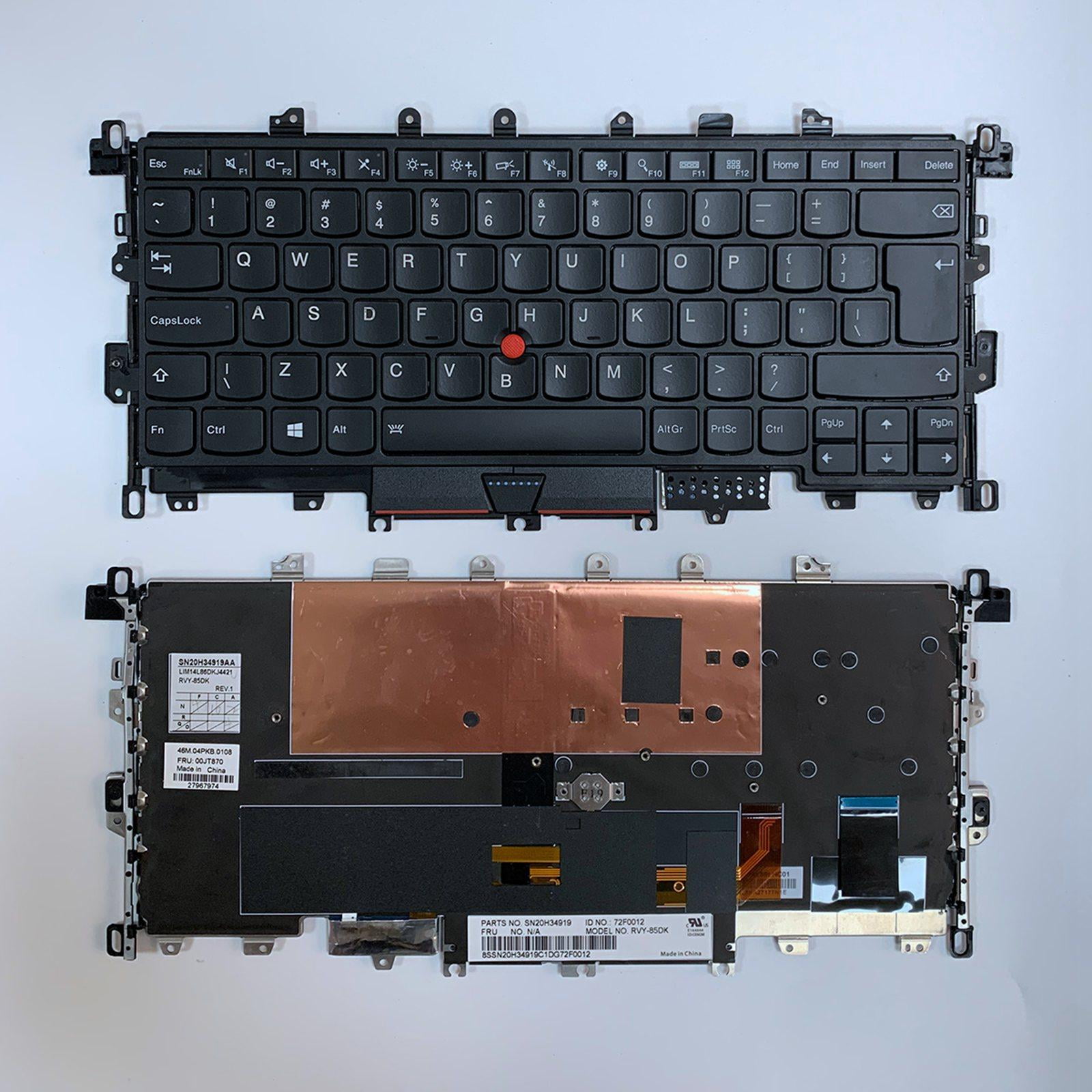 Black Backlit UI Keyboard for Lenovo Thinkpad X1C X1 Carbon 4th Gen 2016