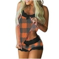 thumbnail image 2 of Bixock Pajamas for Women Set Print Lace Sleeveless Cami Top Spliced Shorts Casual Solid Color Loungewear Pajama Set for Daily Indoor, 2 of 5