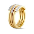 thumbnail image 3 of Brilliance Fine Jewelry 14KT Gold-Plated Sterling Silver 3/8ct Lab Grown Diamond Stack Ring, 3 of 3