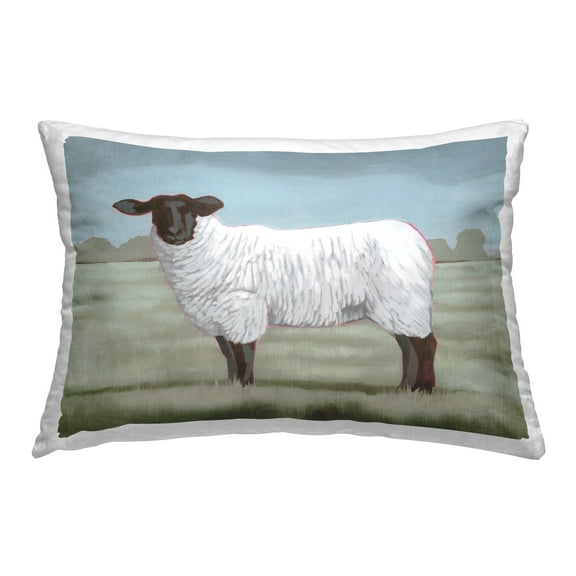 Stupell Industries Countryside Sheep in Grass Decorative Printed Throw Pillow Design by Grace Popp