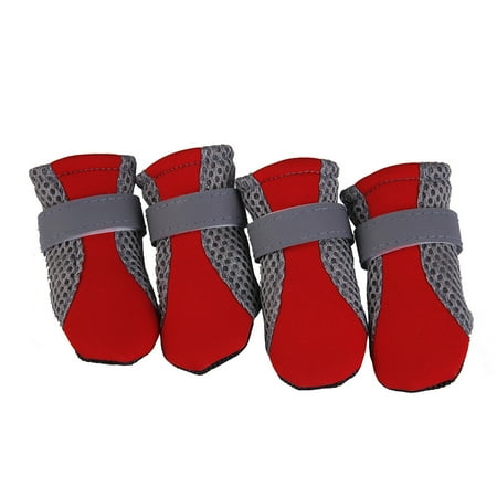 

Dog Boots Non Slip Shoes With Reflective Strips Strong Non Slip Soles Pet Sports Shoes 4 Piece Set