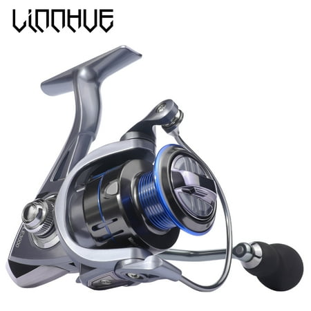 LINNHUE New Spinning Reel LE1000-6000 Screw-in Handle Fishing Reel Dark blue 5.2:1 High Speed 8kg Max Drag For Reel Fishing