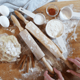 thumbnail image 6 of Beille 15.25 Inch Classic Bakers Solid Lotus Wood Rolling Pin for Pie Crust Pizza Dough Cookies Kitchen Essentials, 6 of 8
