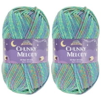 JubileeYarn Chunky Melody Yarn - 100g/Skein Bulky Wool Blend - Peacock - 2 Skeins