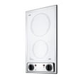 thumbnail image 2 of Summit CR2B120WH 115V 2 Burner Radiant Cooktop In Smooth White Glass & Stainless Steel Trim, 2 of 3