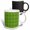 Multicolor, variant on 3drose, Pretty Green Fan Circles with Deep Blue and White Centers Kaleidoscope Pattern, 11oz Two-tone Yellow Mug
