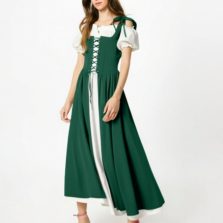 slim fit dress slacks Elizabethan Renaissance 16th Century Forest Green Velvet Gown