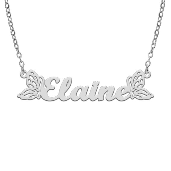 EUEAVAN Steel Personalized Custom Name Necklace With Two Butterfly For Women Exquisite Love Gift