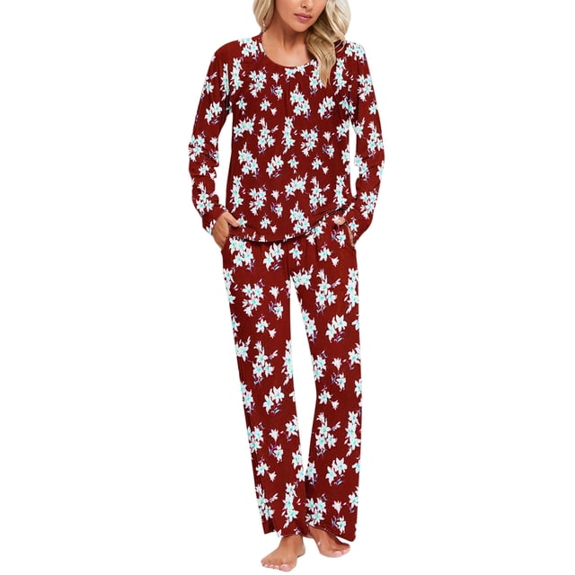 Tnhcen 2025 Ensemble de Détente Doux pour Femmes Pyjama à Manches Longues