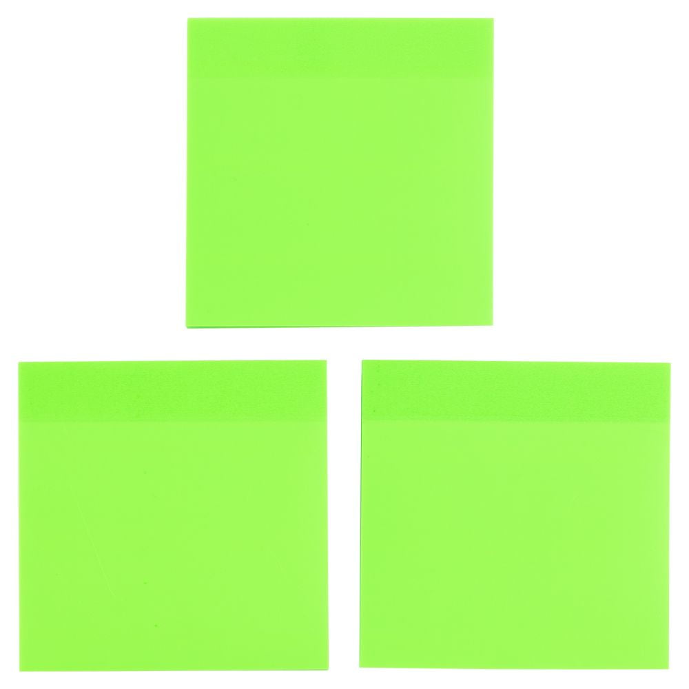 JAM Paper Transparent Sticky Note Pad, Green, 3 x 3, 300 Sheets/Pack