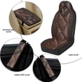 thumbnail image 6 of Xixirimido Car Seat Covers Front Seats Leather Universal Fit for Cars, Vans, Trucks, SUV, Set of 5 Car Seat Protector with Seatbelt Covers & Center Console Cover, Butterfly Leather Print, 6 of 8
