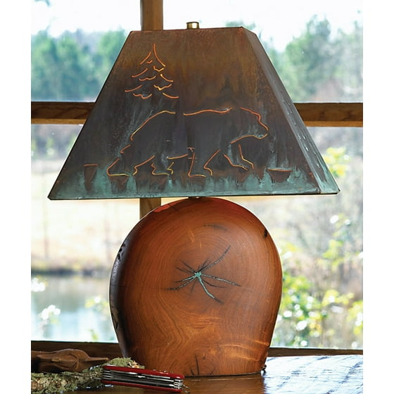 Mesquite Lamp W Copper Bear Shade 20 Inch Com