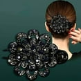 thumbnail image 3 of Rhinestones Flower Hair Clip Ponytail Hairclip Duckbill Hairpin Barrette Crystal Fancy Decorative Hair Accessories For Women, 3 of 10