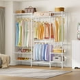 V8 Heavy Duty Garment Rack with Hanging Rod Shoe Rack and Adjustable