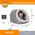 thumbnail image 3 of K&H Pet Products Thermo-Pet Cave Cat Bed Heated Gray/Geo Flower 17 X 15 X 13 Inches, 3 of 10