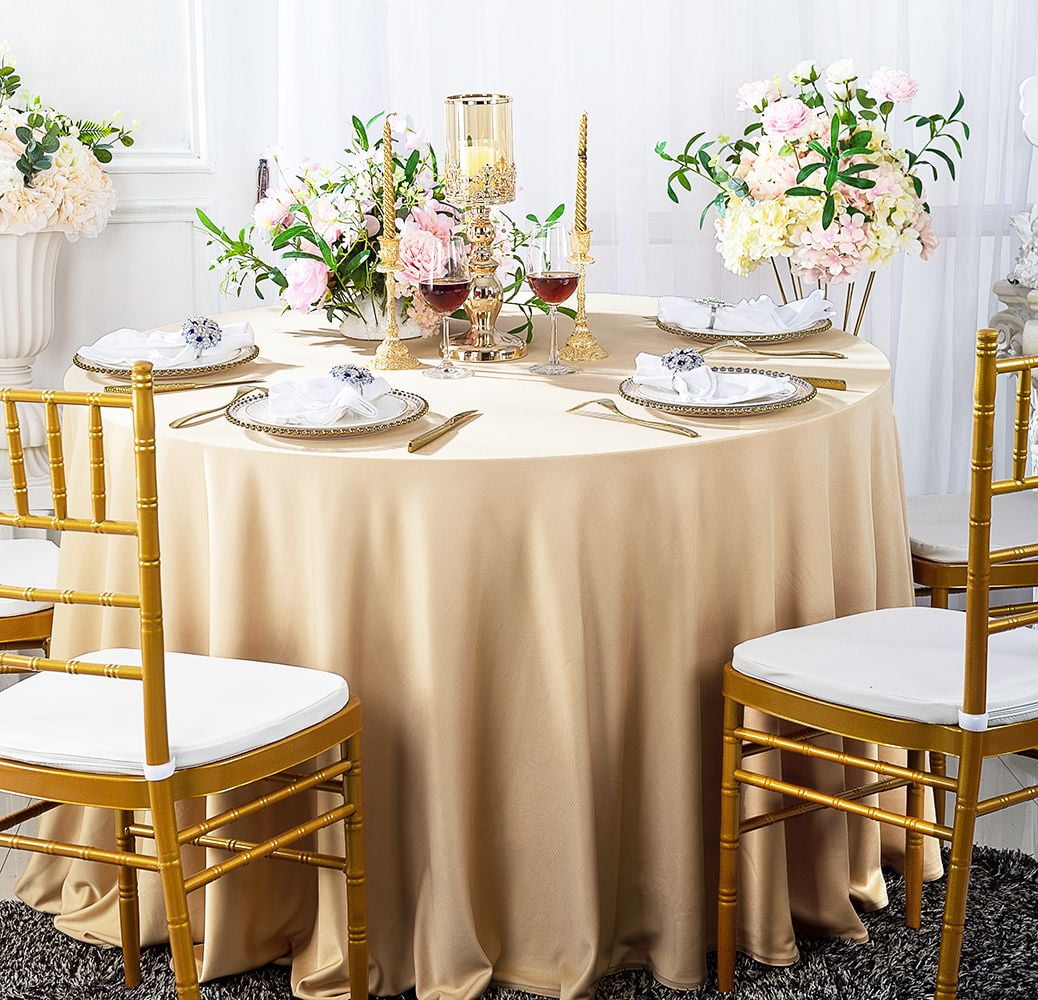 Wedding Linens Inc Whole Scuba Wrinkle Free 108 Round Table Cover Tablecloth Champagne Com Wedding Linens Inc Whole Scuba, Tablecloths For Round Tables Wedding