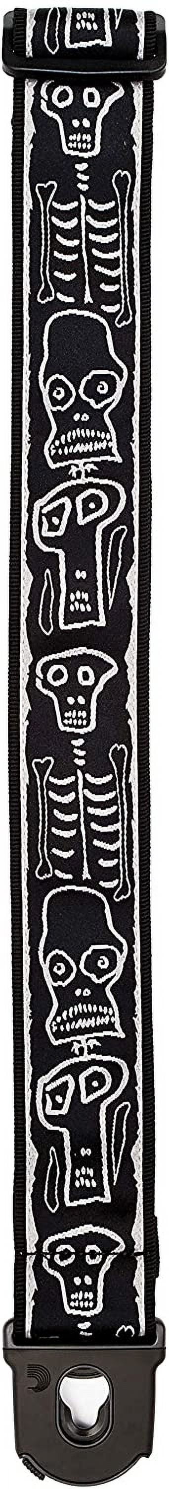 D'Addario Joe Satriani Planet Lock Guitar Strap, Skull N Bones
