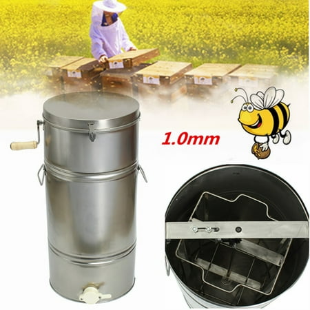 Thickness 0.1mm 2 Frame Bee Extractor Stainless Steel Bee Honey Extractor Honeycomb Drum Beekeeping