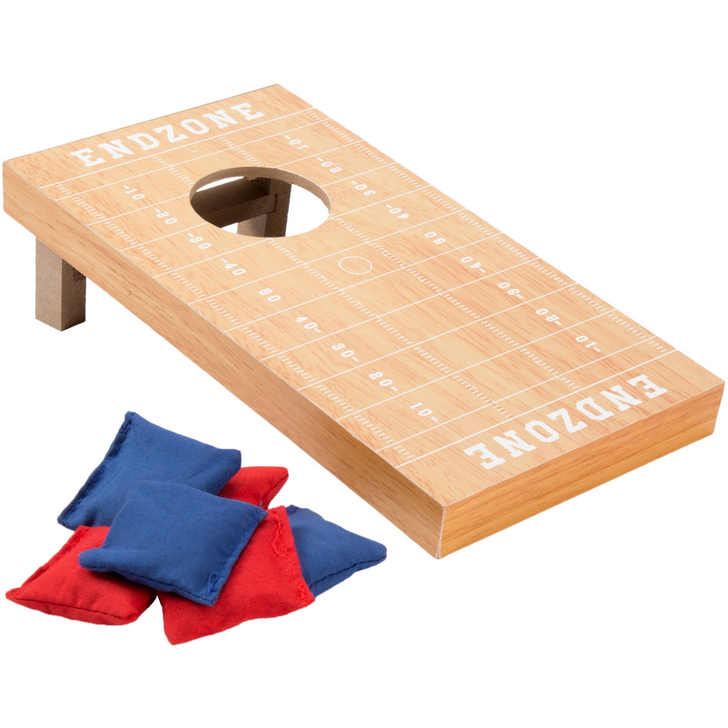 Tabletop Cornhole with Football Field Design by Hey! Play! (Single Board)