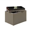 thumbnail image 3 of Convenience Concepts Designs4Comfort Pouf de Rangement d'Appoint en Similicuir Gris, 3 of 3