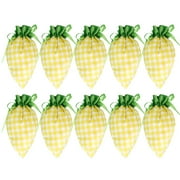 Baright 10Pcs Carrot Plaid Pattern Candy Bags for Easter Bunny Decoration (Yellow Plaid)