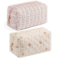 thumbnail image 1 of Bolsa de maquillaje HHQQWZ, bolsa de cosméticos de viaje, rosa y blanca, pequeña flor, 1 of 7